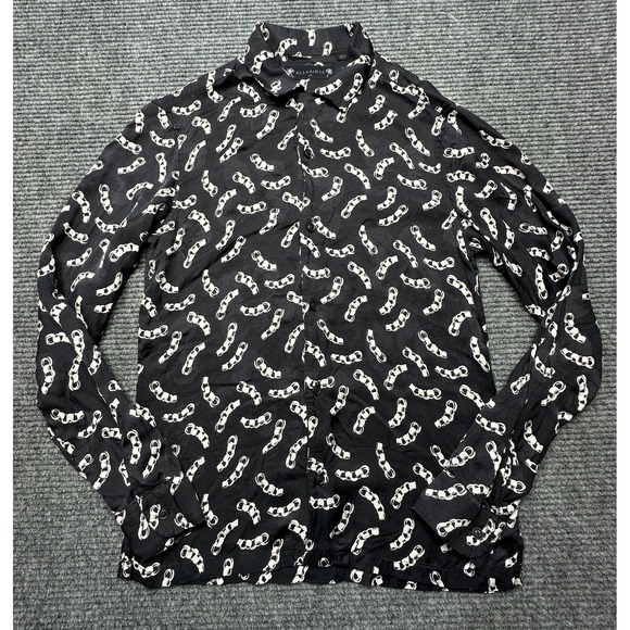 AllSaints Other - AllSaints Shirt Mens XS Black Chain Print Long Sleeve Button Front Casual